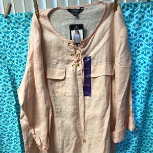 NWT Ellen Tracy linen blouse XXL
